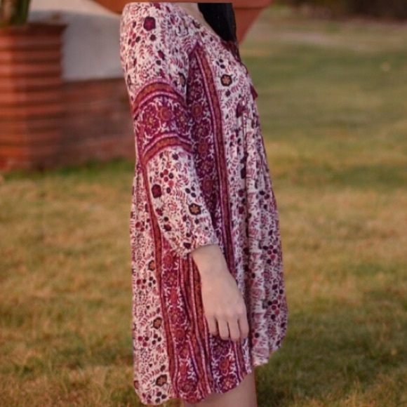AMERICAN EAGLE BOHO FLORAL LONG SLEEVE DRESS SIZE XS - Picture 11 of 11